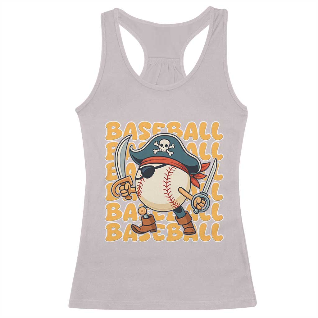 Funny Pirate Baseball Racerback Tank Top Sport Lover Gift TS12 Ice Gray Print Your Wear