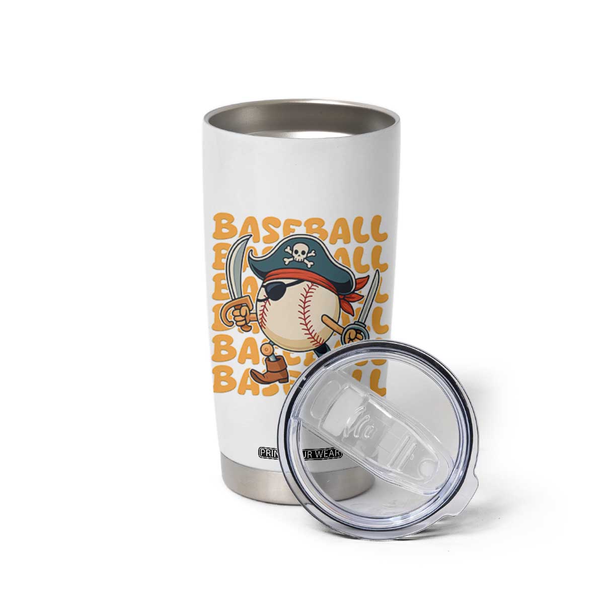 Funny Pirate Baseball Tumbler Cup Sport Lover Gift TS12 Print Your Wear