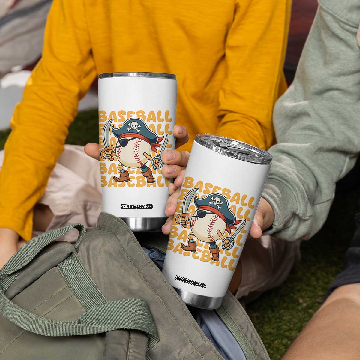 Funny Pirate Baseball Tumbler Cup Sport Lover Gift TS12 Print Your Wear