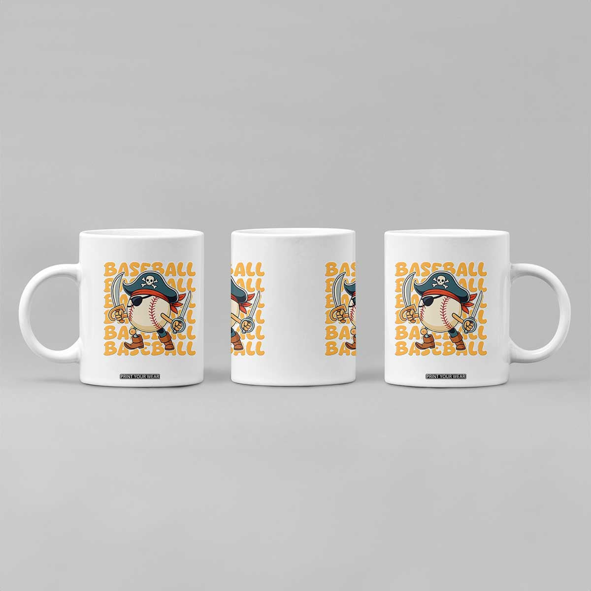 Funny Pirate Baseball Coffee Mug Sport Lover Gift TS12 Print Your Wear