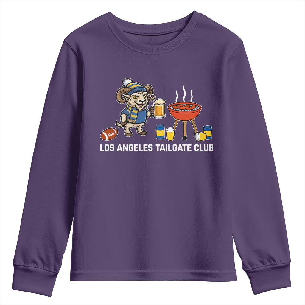Funny Los Angeles Tailgate Club Youth Sweatshirt Game Day BBQ Ram Fan TS12 Purple Print Your Wear