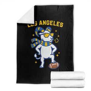 Cool Ram Football Fan Throw Blanket Royal Blue And Gold Pride TS12 Black Print Your Wear