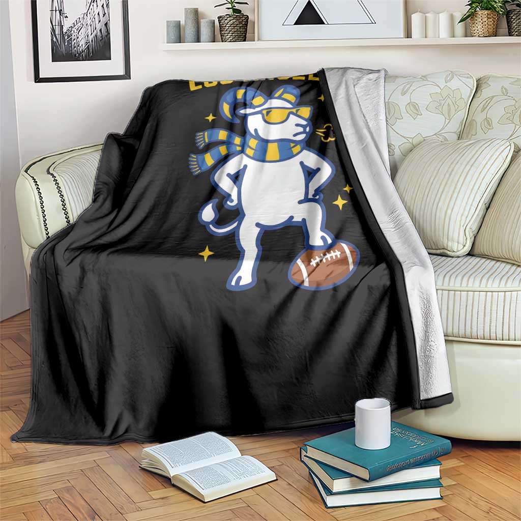 Cool Ram Football Fan Throw Blanket Royal Blue And Gold Pride TS12 Print Your Wear