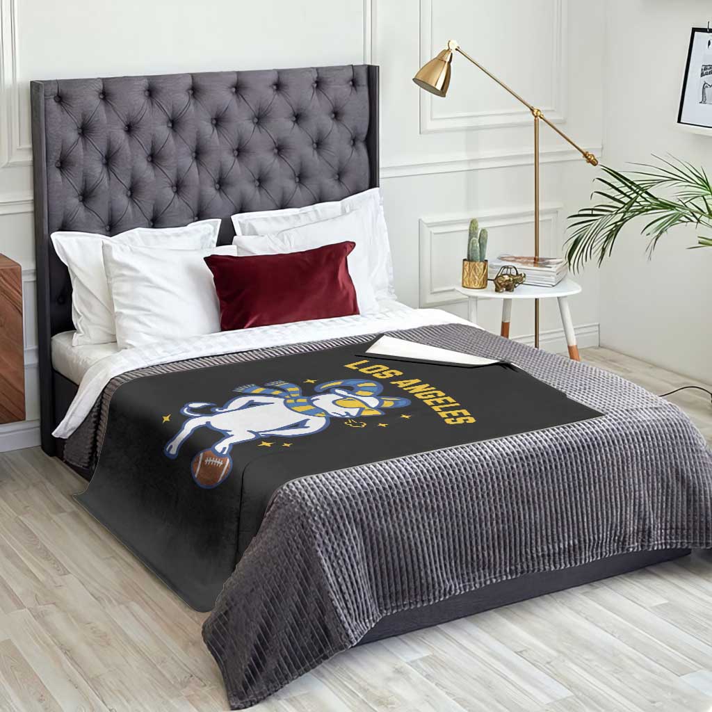 Cool Ram Football Fan Throw Blanket Royal Blue And Gold Pride TS12 Print Your Wear