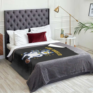 Cool Ram Football Fan Throw Blanket Royal Blue And Gold Pride TS12 Print Your Wear