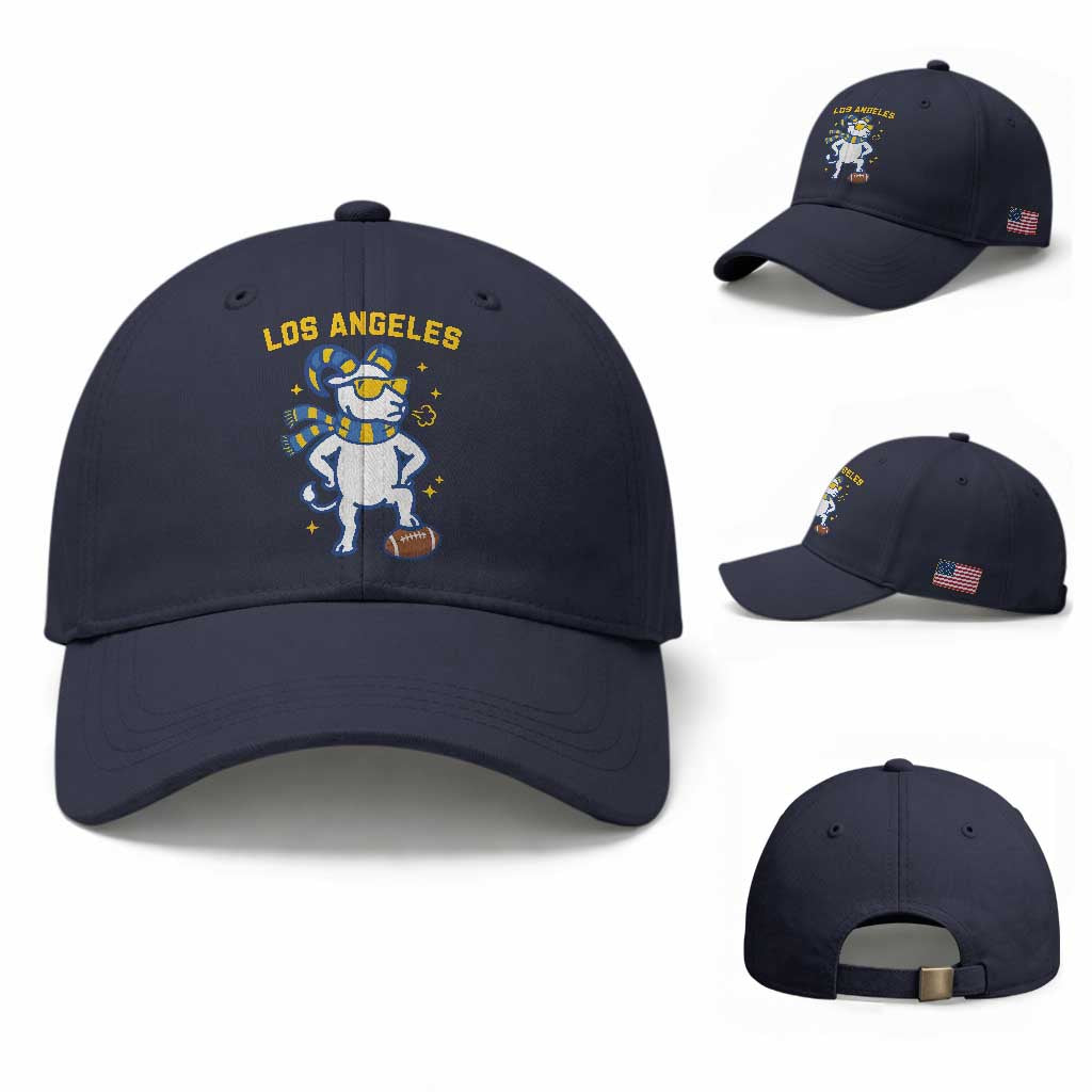 Cool Ram Football Fan Baseball Cap Royal Blue And Gold Pride TS12 Baseball Cap Universal Fit Navy Print Your Wear
