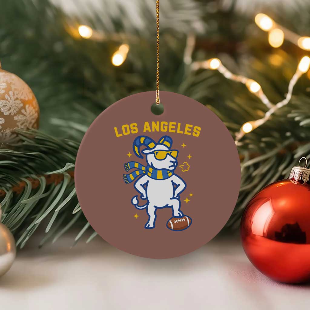 Cool Ram Football Fan Ceramic Ornament Royal Blue And Gold Pride TS12 1pc Mocha Print Your Wear
