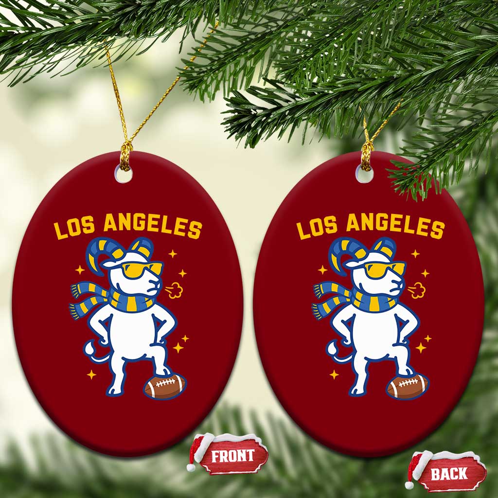 Cool Ram Football Fan Ceramic Ornament Royal Blue And Gold Pride TS12 Print Your Wear
