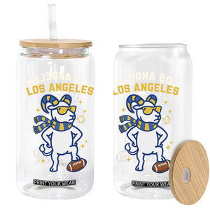 Cool Ram Football Fan Glass Can Royal Blue And Gold Pride TS12 Print Your Wear
