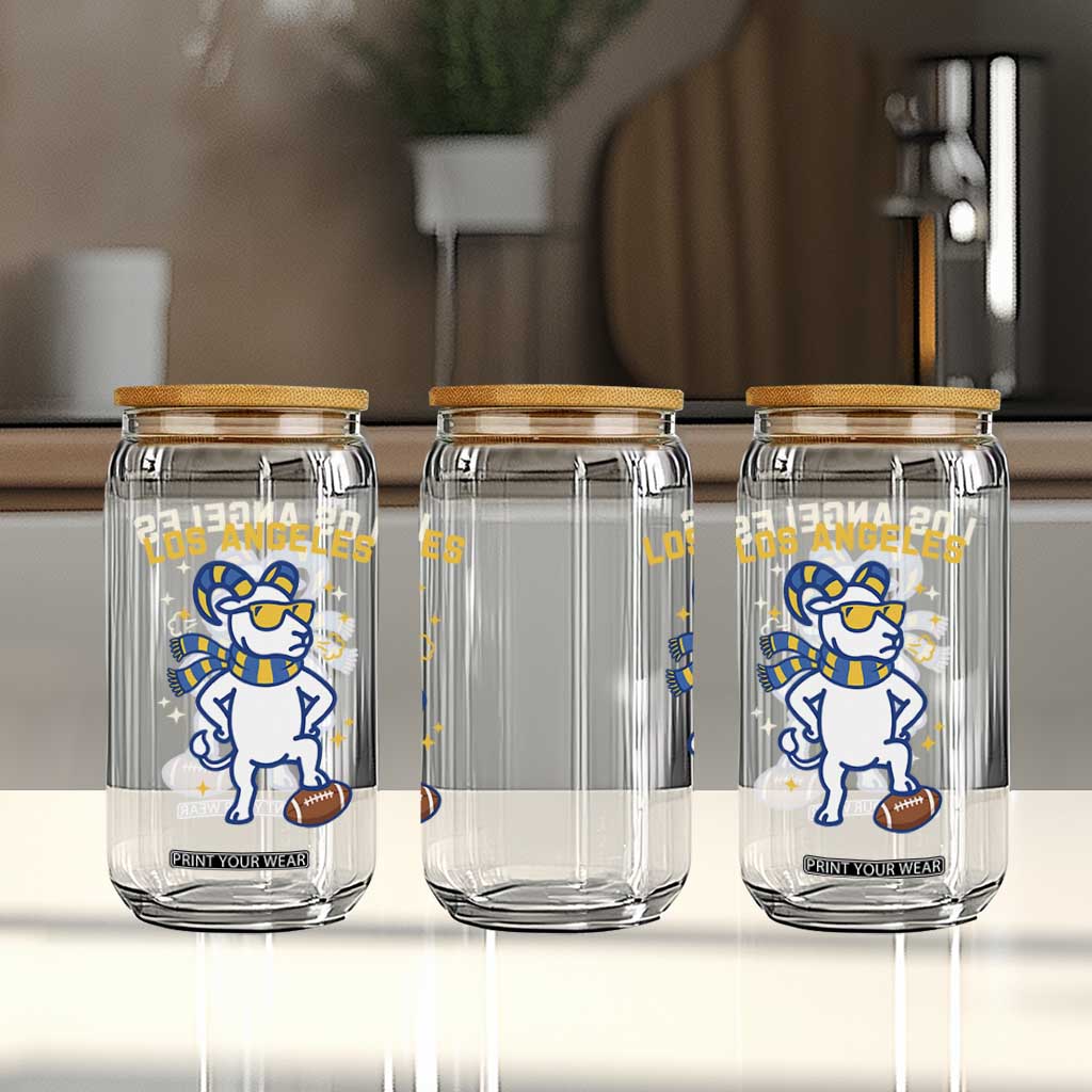 Cool Ram Football Fan Glass Can Royal Blue And Gold Pride TS12 Print Your Wear