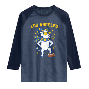 Cool Ram Football Fan Raglan Shirt Royal Blue And Gold Pride TS12 Heather Denim Navy Print Your Wear