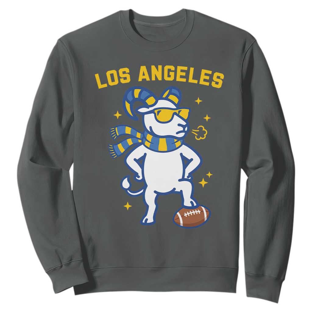 Cool Ram Football Fan Sweatshirt Royal Blue And Gold Pride TS12 Dark Heather Print Your Wear