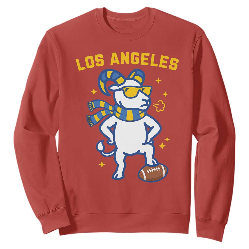 Cool Ram Football Fan Sweatshirt Royal Blue And Gold Pride TS12 Red Print Your Wear