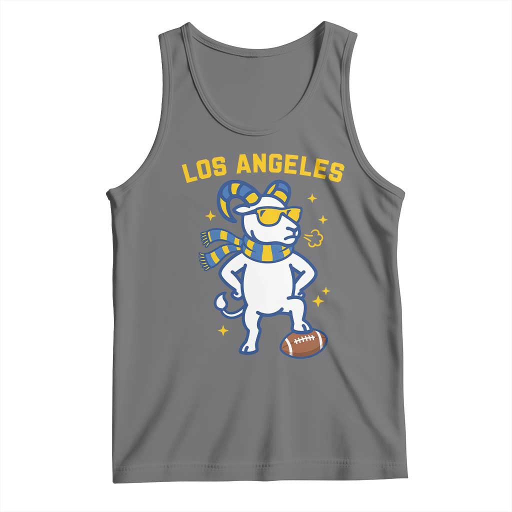 Cool Ram Football Fan Tank Top Royal Blue And Gold Pride TS12 Black Heather Print Your Wear