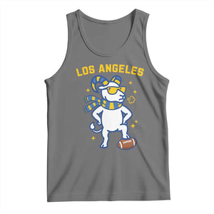 Cool Ram Football Fan Tank Top Royal Blue And Gold Pride TS12 Black Heather Print Your Wear