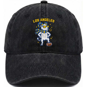 Cool Ram Football Fan Washed Cotton Baseball Cap Royal Blue And Gold Pride TS12 Print Your Wear