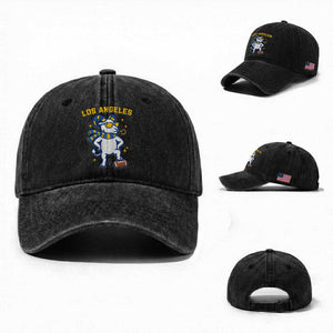 Cool Ram Football Fan Washed Cotton Baseball Cap Royal Blue And Gold Pride TS12 Washed Cap Universal Fit Black Print Your Wear