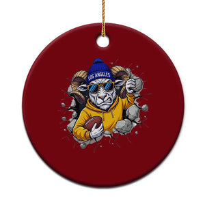 Los Angeles Sports Fan Gift Ceramic Ornament Angry Ram Face Cracked Wall TS12 1pc Red Print Your Wear