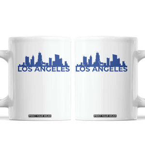 Vintage Los Angeles Skyline Ram Fan Coffee Mug Football Lover Gift TS12 White Print Your Wear