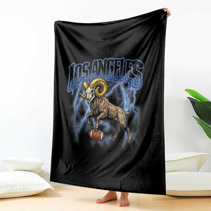 Gothic Lightning Ram Skull Throw Blanket Game Day Sports Fan Gift TS12 Print Your Wear