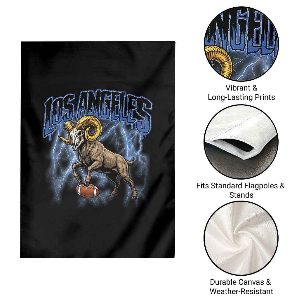 Gothic Lightning Ram Skull Garden Flag Game Day Sports Fan Gift TS12 Print Your Wear