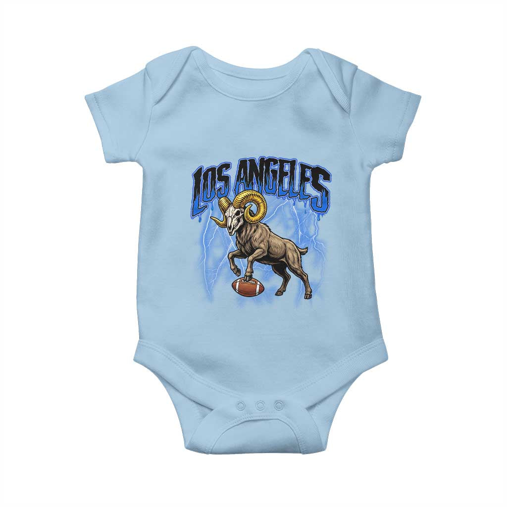 Gothic Lightning Ram Skull Baby Onesie Game Day Sports Fan Gift TS12 Light Blue Print Your Wear