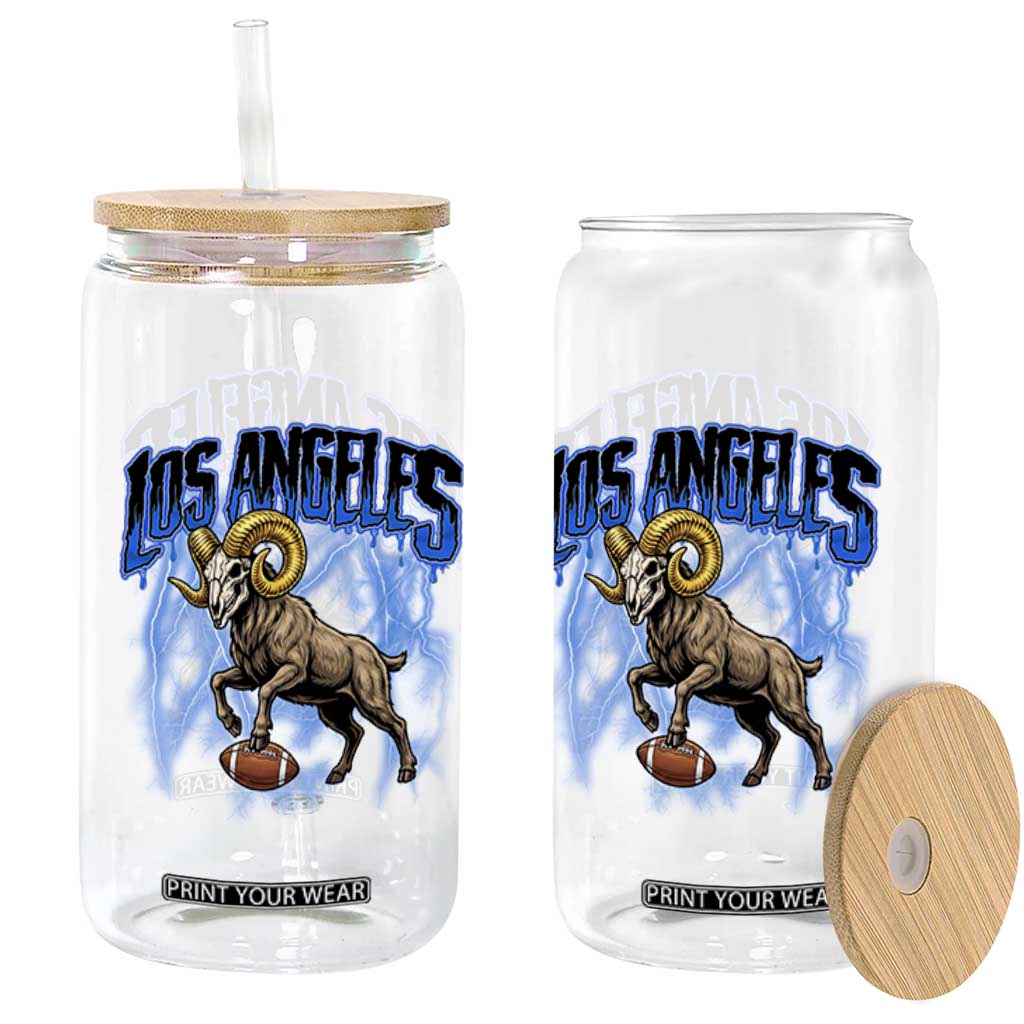 Gothic Lightning Ram Skull Glass Can Game Day Sports Fan Gift TS12 Print Your Wear