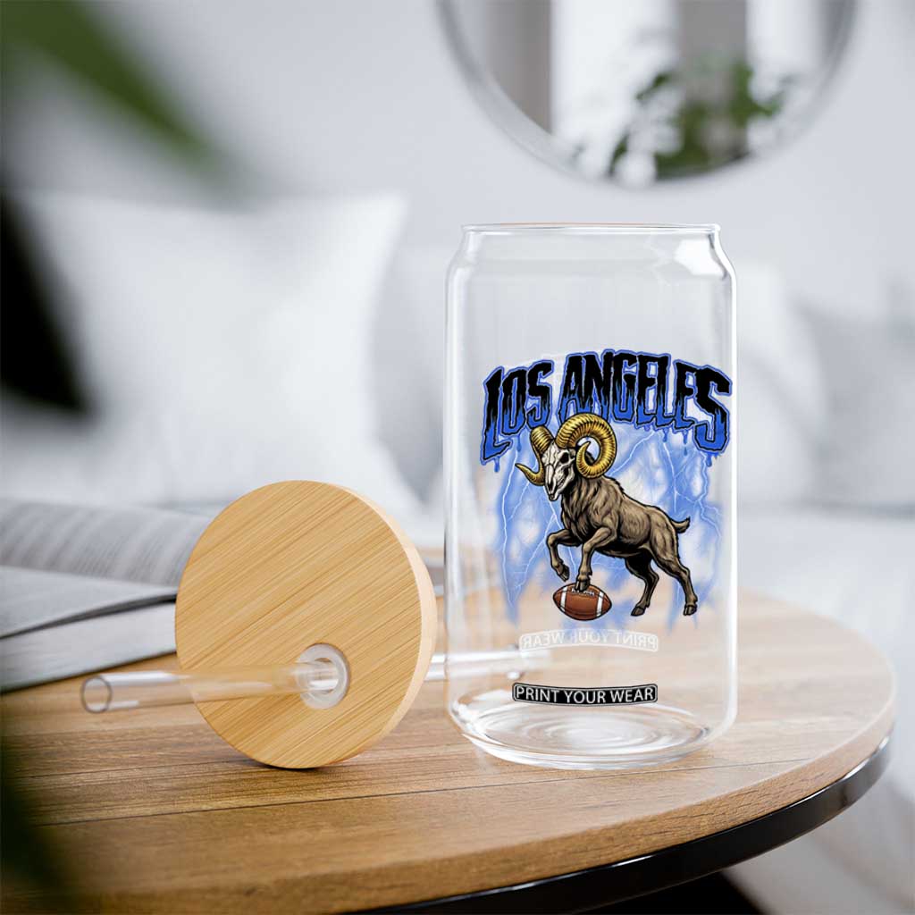 Gothic Lightning Ram Skull Glass Can Game Day Sports Fan Gift TS12 Print Your Wear