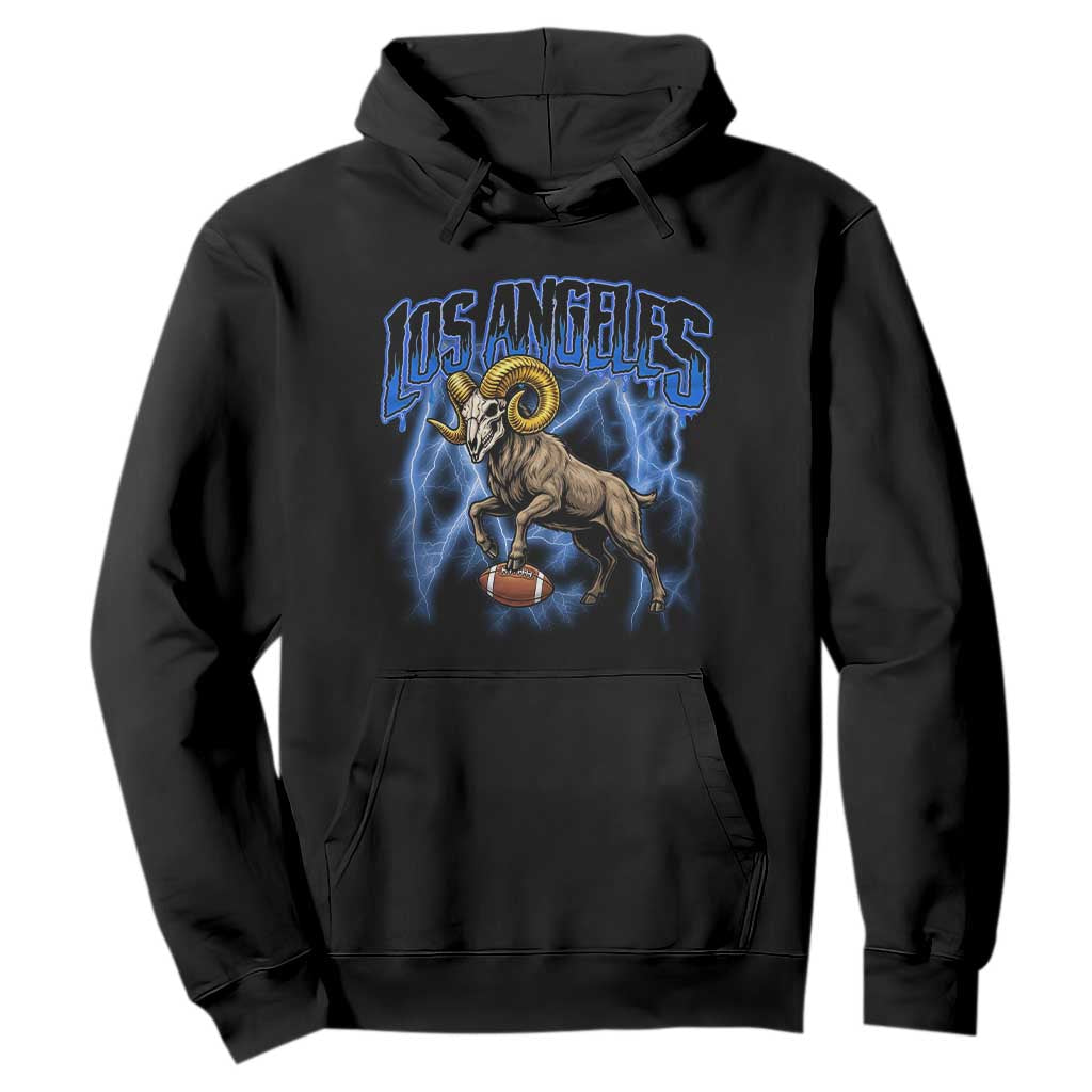 Gothic Lightning Ram Skull Hoodie Game Day Sports Fan Gift TS12 Black Print Your Wear