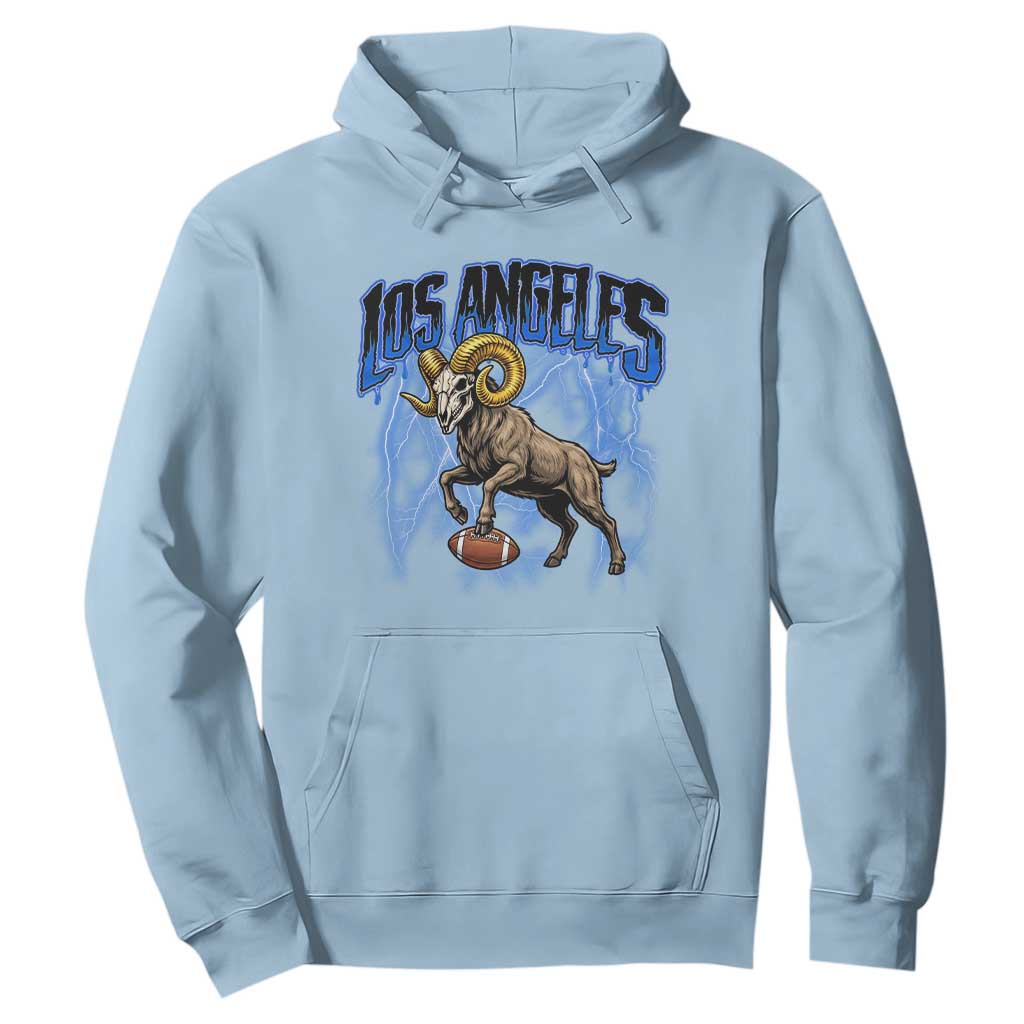 Gothic Lightning Ram Skull Hoodie Game Day Sports Fan Gift TS12 Light Blue Print Your Wear