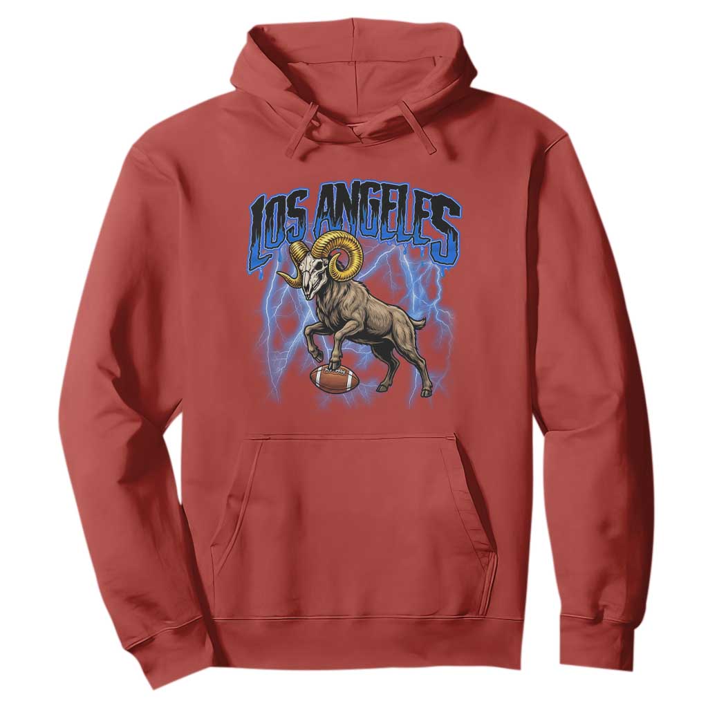 Gothic Lightning Ram Skull Hoodie Game Day Sports Fan Gift TS12 Red Print Your Wear