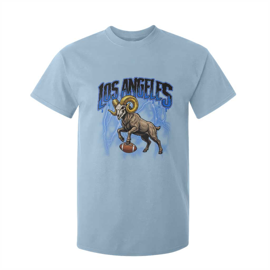 Gothic Lightning Ram Skull T Shirt For Kid Game Day Sports Fan Gift TS12 Light Blue Print Your Wear