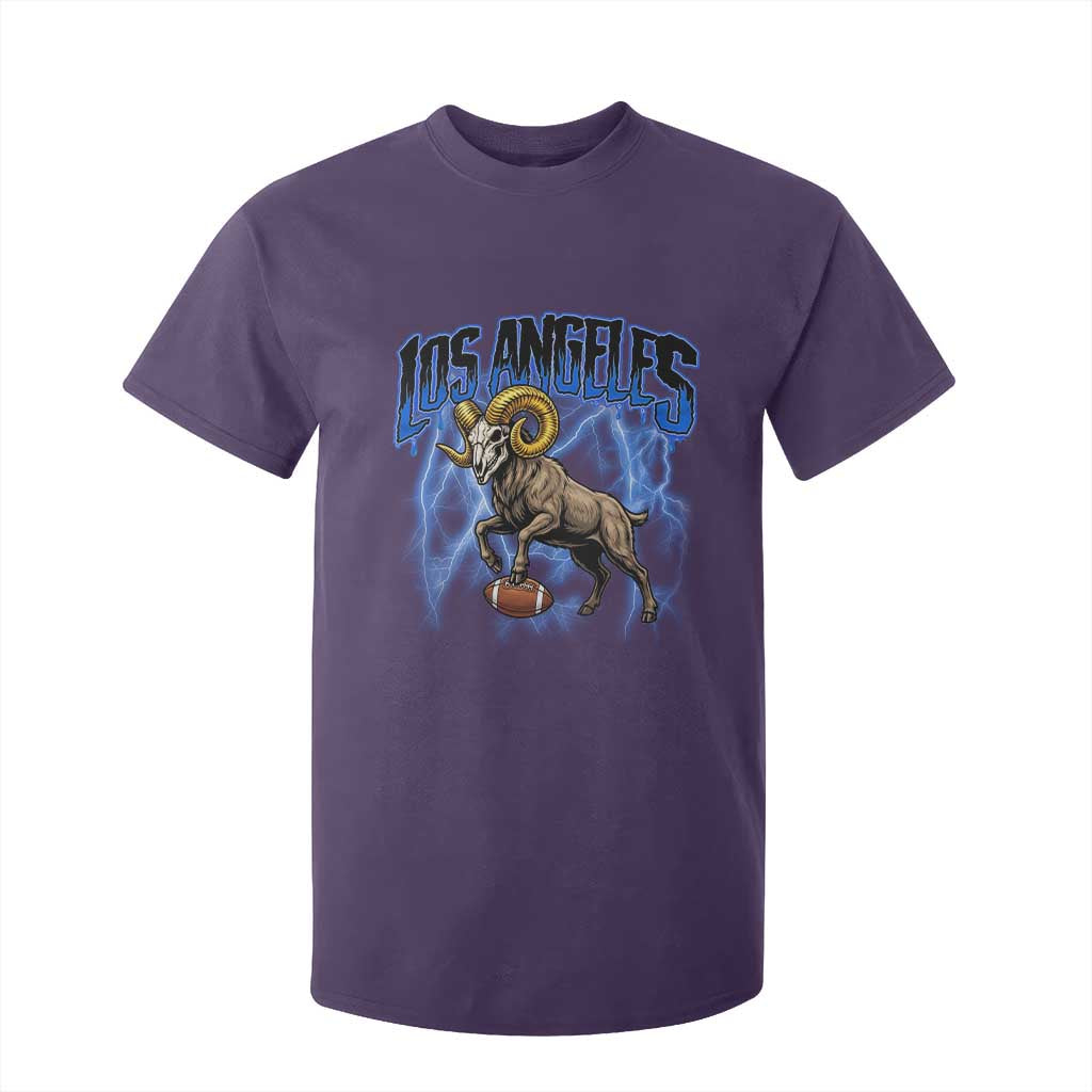 Gothic Lightning Ram Skull T Shirt For Kid Game Day Sports Fan Gift TS12 Purple Print Your Wear