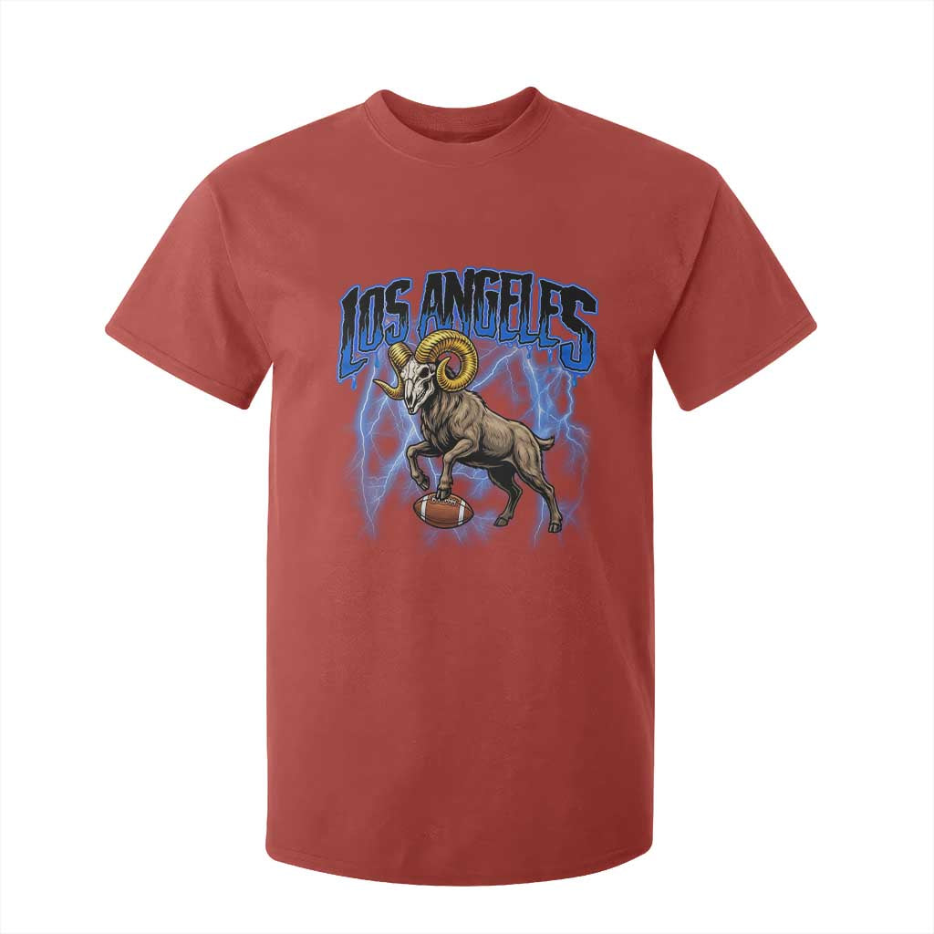 Gothic Lightning Ram Skull T Shirt For Kid Game Day Sports Fan Gift TS12 Red Print Your Wear