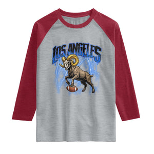 Gothic Lightning Ram Skull Raglan Shirt Game Day Sports Fan Gift TS12 Heather Gray Heather Red Print Your Wear