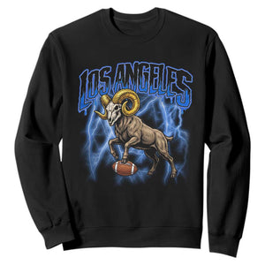 Gothic Lightning Ram Skull Sweatshirt Game Day Sports Fan Gift TS12 Black Print Your Wear