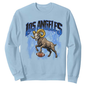 Gothic Lightning Ram Skull Sweatshirt Game Day Sports Fan Gift TS12 Light Blue Print Your Wear
