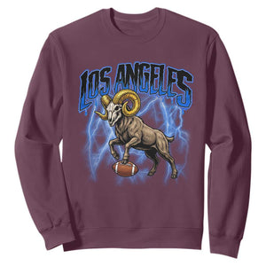Gothic Lightning Ram Skull Sweatshirt Game Day Sports Fan Gift TS12 Maroon Print Your Wear