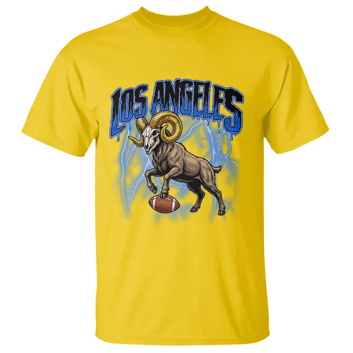 Gothic Lightning Ram Skull T Shirt Game Day Sports Fan Gift TS12 Daisy Print Your Wear