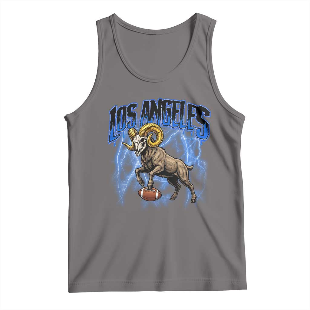 Gothic Lightning Ram Skull Tank Top Game Day Sports Fan Gift TS12 Deep Heather Print Your Wear