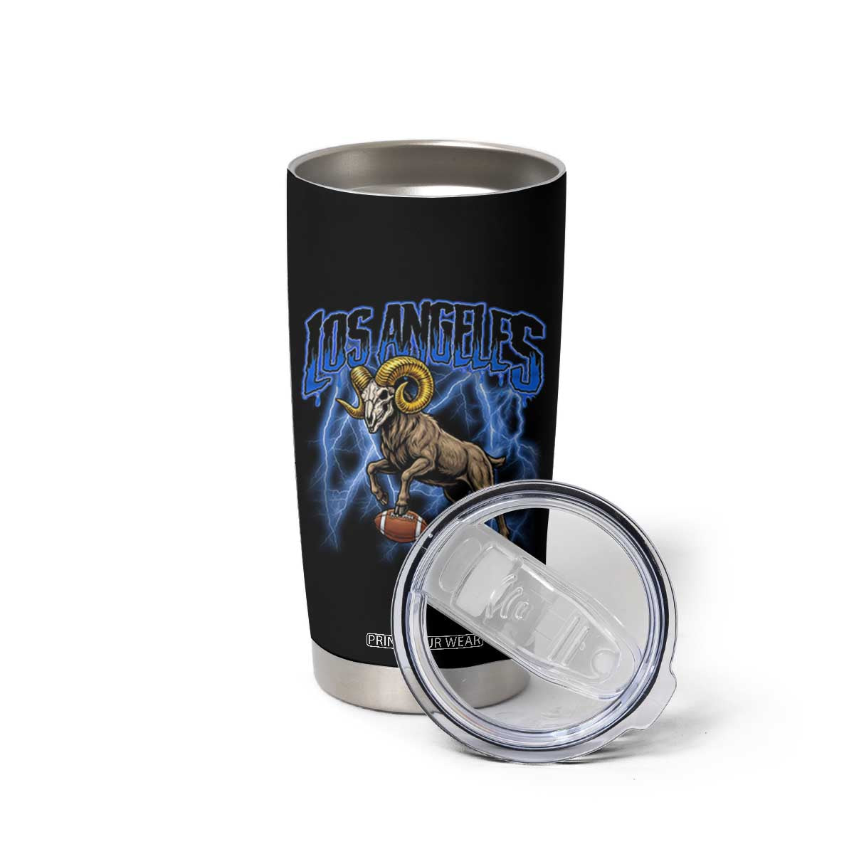 Gothic Lightning Ram Skull Tumbler Cup Game Day Sports Fan Gift TS12 Print Your Wear