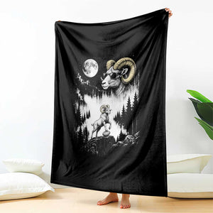 Cool Ram Wearing Sunglasses Moon Nature Vintage Graphic Throw Blanket TS12 Print Your Wear