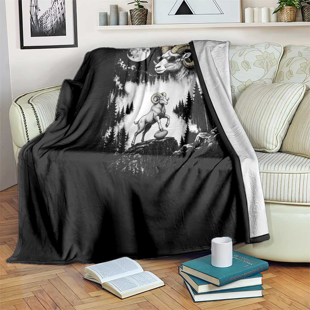 Cool Ram Wearing Sunglasses Moon Nature Vintage Graphic Throw Blanket TS12 Print Your Wear