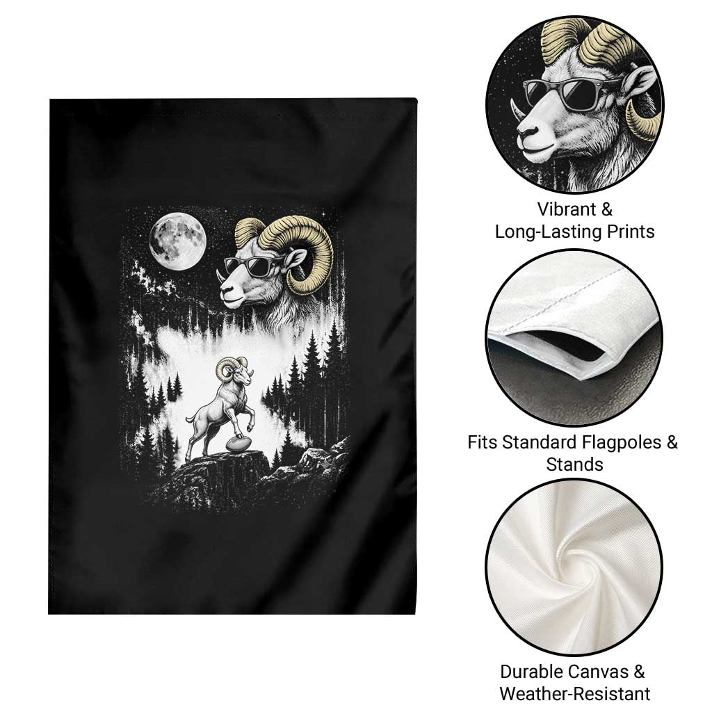Cool Ram Wearing Sunglasses Moon Nature Vintage Graphic Garden Flag TS12 Print Your Wear