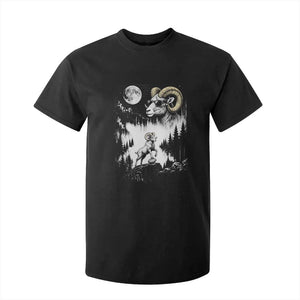 Cool Ram Wearing Sunglasses Moon Nature Vintage Graphic T Shirt For Kid TS12 Black Print Your Wear
