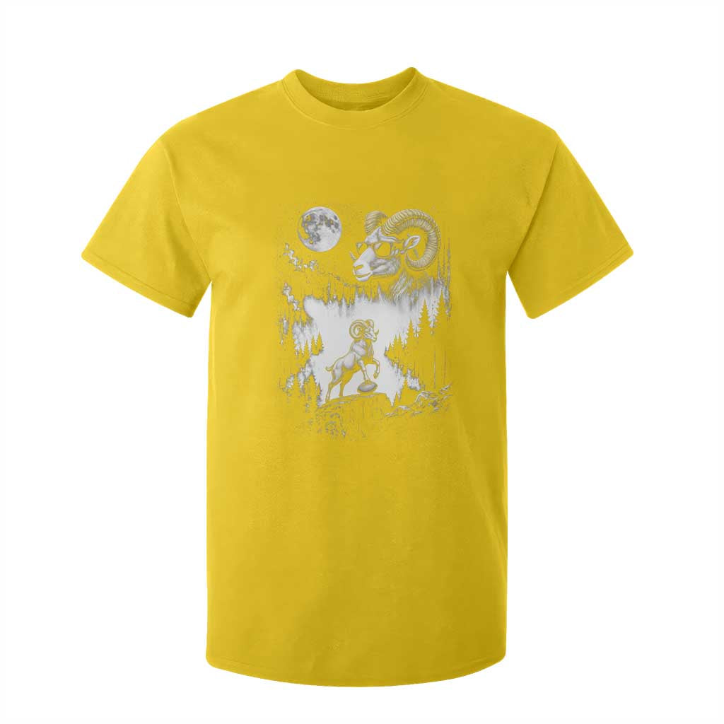 Cool Ram Wearing Sunglasses Moon Nature Vintage Graphic T Shirt For Kid TS12 Daisy Print Your Wear