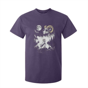 Cool Ram Wearing Sunglasses Moon Nature Vintage Graphic T Shirt For Kid TS12 Purple Print Your Wear