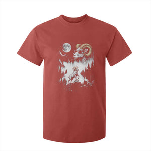 Cool Ram Wearing Sunglasses Moon Nature Vintage Graphic T Shirt For Kid TS12 Red Print Your Wear