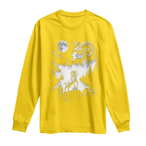 Cool Ram Wearing Sunglasses Moon Nature Vintage Graphic Long Sleeve Shirt TS12 Daisy Print Your Wear