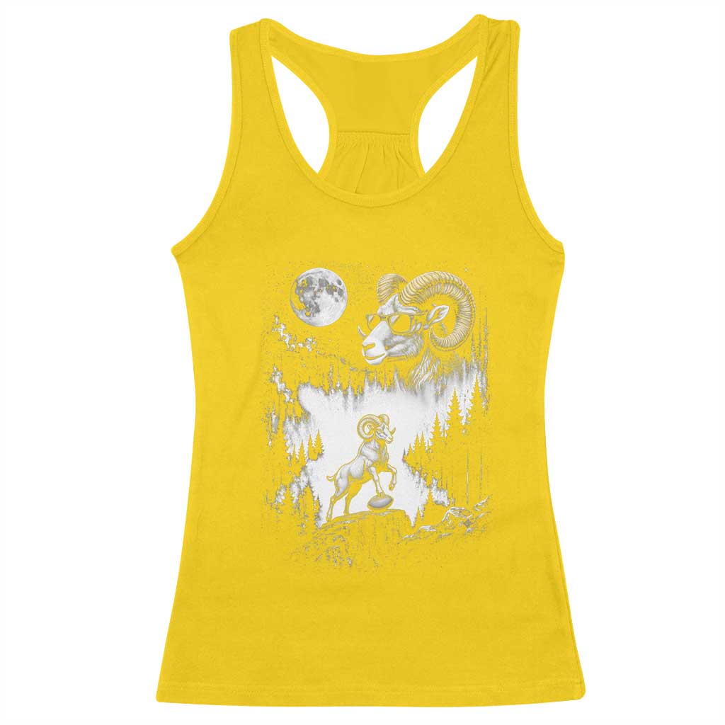 Cool Ram Wearing Sunglasses Moon Nature Vintage Graphic Racerback Tank Top TS12 Daisy Print Your Wear